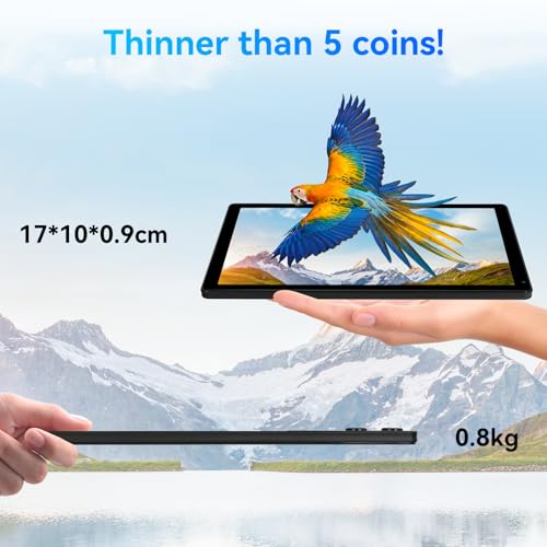 10.36 inch Android 14 Tablet, 16GB RAM 128GB ROM, 8-Core HD Display, Dual Camera, Black W914