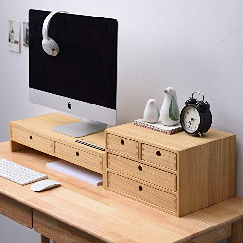 Natural Wooden Desktop Organizer with 3 Drawers D235