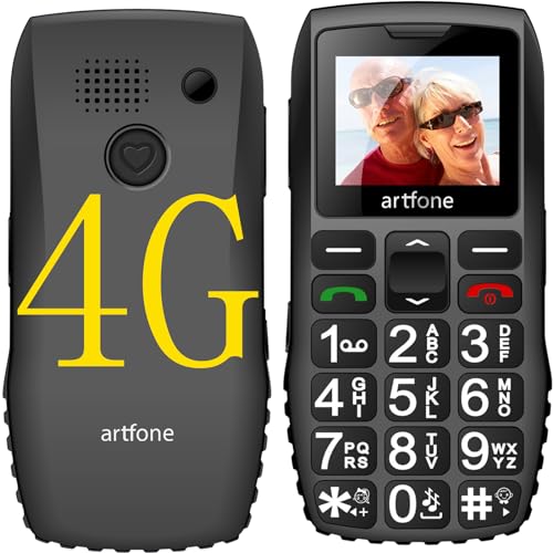 4G Volte Big Button Cell Phone Unlocked for Seniors Big Buttons LTE Phone for Elderly & Kids, Clear Sound, SOS Button, Convenient USB-C & Charging Dock, Talking Numbers, Black