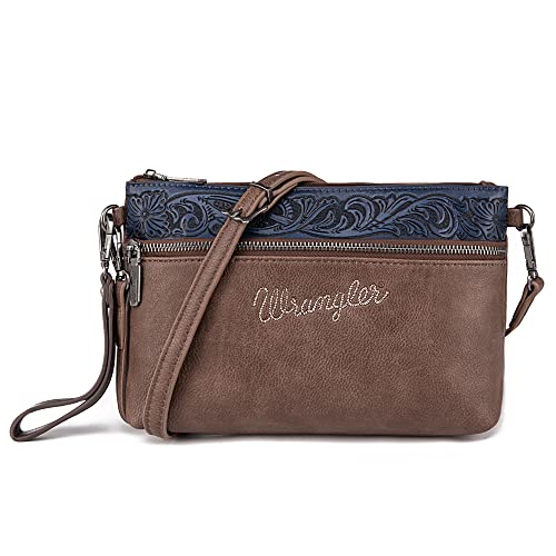 Wrangler Shoulder Handbags for Women Vintage Cowhair Crossbody Wallet