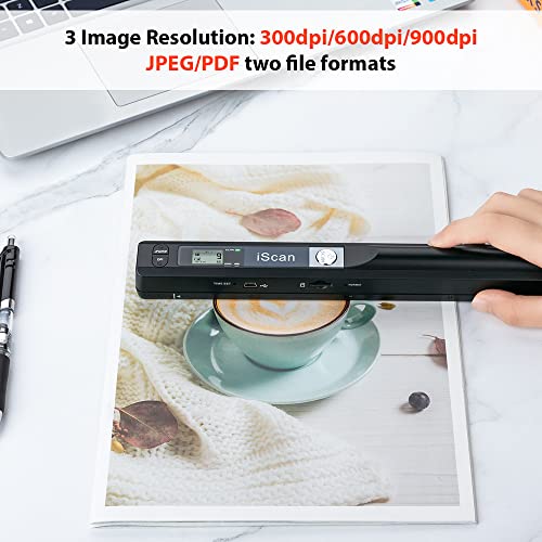 Portable Scanner for A4 Documents, 900 DPI, with 16G SD Card O6713