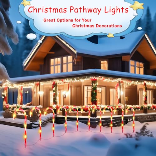Solar Christmas Candy Cane Lights Outdoor Waterproof L1233