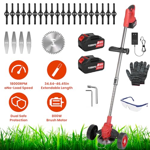 Cordless Grass Trimmer with Wheels, 3-in-1 Lawn Edger Z7368