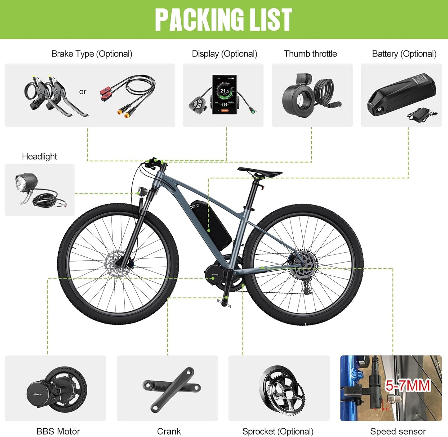 48V 750W E-Bike Conversion Motor Kit with Display K1075