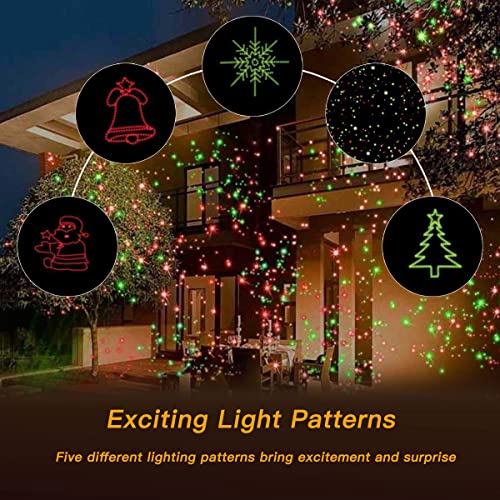 Christmas Laser Lights Red and Green Star Show for Indoor Outdoor Decor O2184