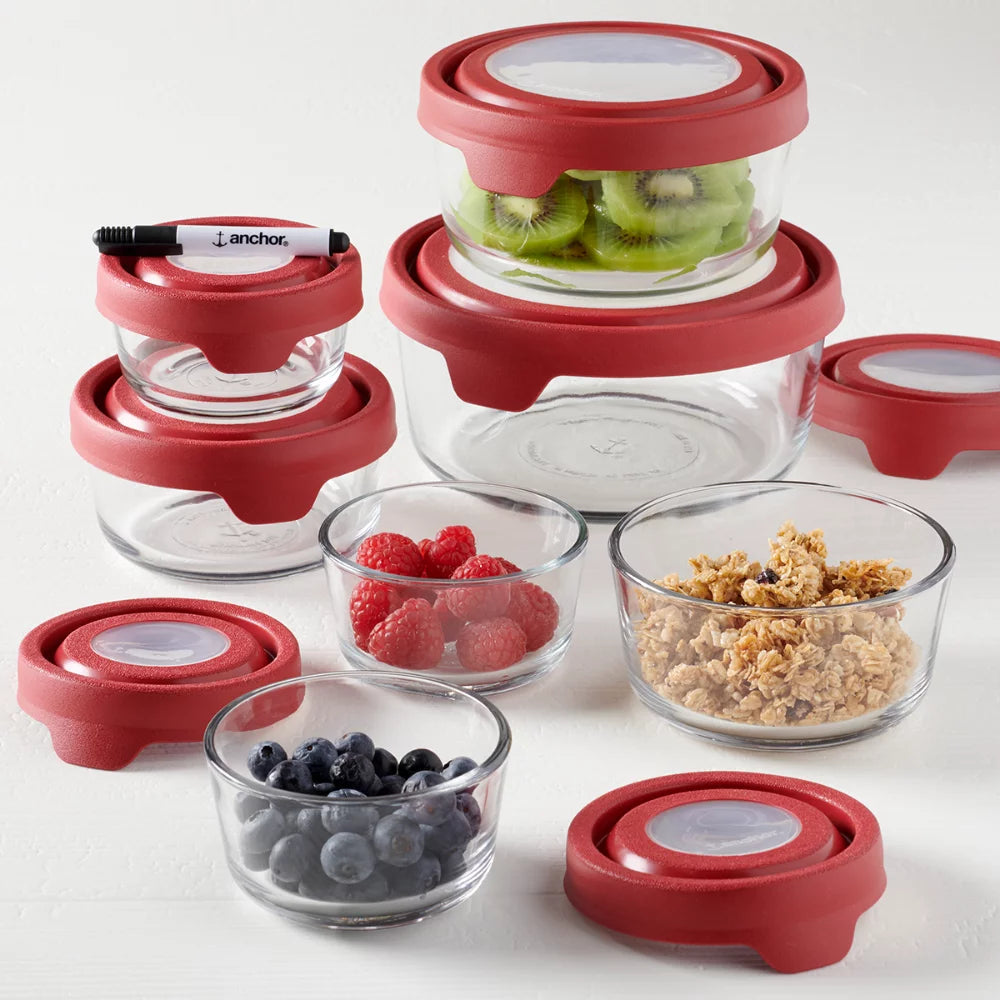 Kitchen Organizer True Seal Clear Glass Food Storage, 15 Piece Set Food Storage Containers Kitchen Organizer USA