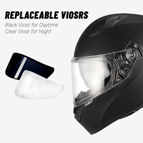 Full Face Motorcycle Helmet, Lightweight with Visor Y4486