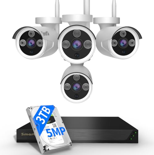 Wireless Security Camera System, 10CH NVR with 4 Cameras, 1TB HDD, Night Vision I1201