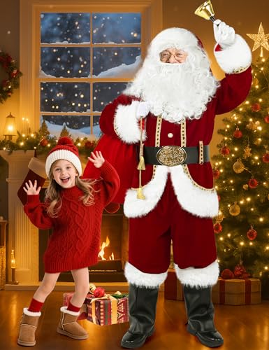 Men's Deluxe Red Santa Claus Costume Set P74887