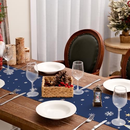 Christmas Table Runner 13x72 Inch, Red Winter Holiday Decor S612