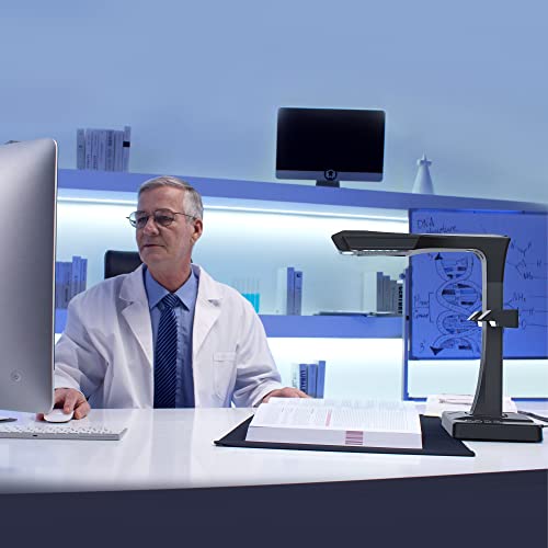 Book Scanner with Auto-Flatten, A3 Document Scanner, OCR, HDMI Support O9173