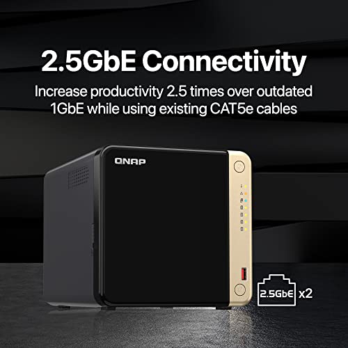 4 Bay Desktop NAS with Intel Celeron Quad-core Processor and Dual 2.5GbE F683073