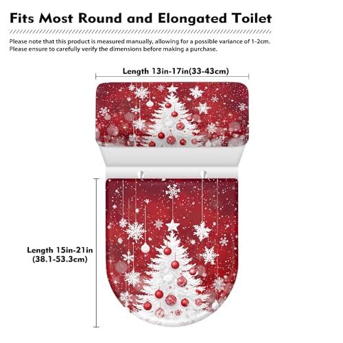 Christmas Toilet Lid and Tank Cover Set for Bathroom Decor Q334993