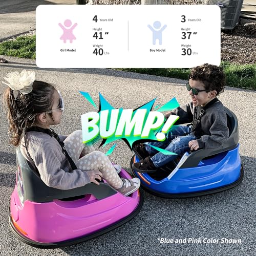 Kids Bumper Car with Remote Control, 3 Speeds - Blue F893239