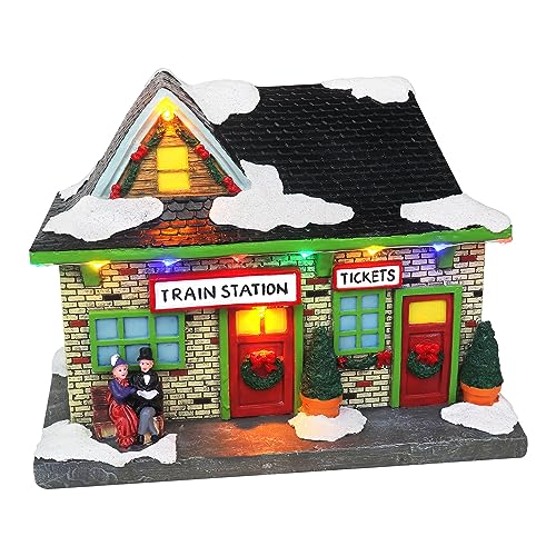 Lighted Musical Snow Village with Animated Kids Sledding A910926
