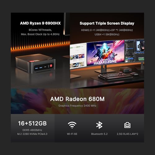 Mini Gaming PC with AMD Ryzen 9, 16GB RAM, 512GB SSD I708544