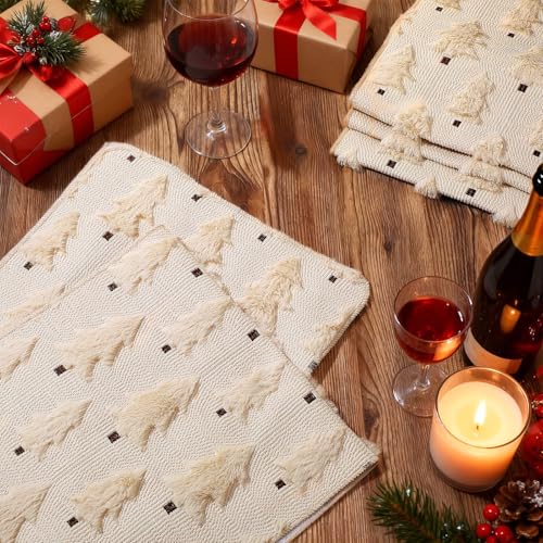 Christmas Table Runner 13x72 Inch Beige Plush Faux Fur G145