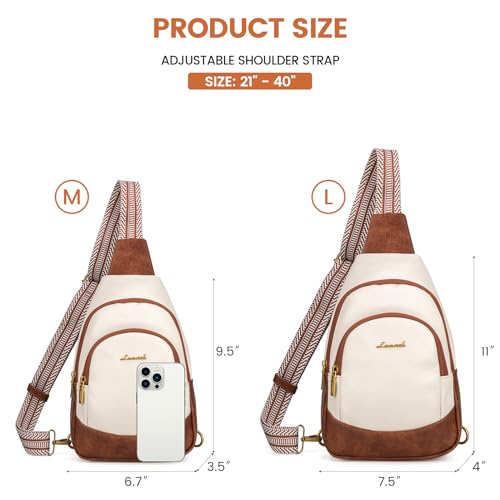 Sling Bag for Women, Leather Crossbody with Detachable Strap I680