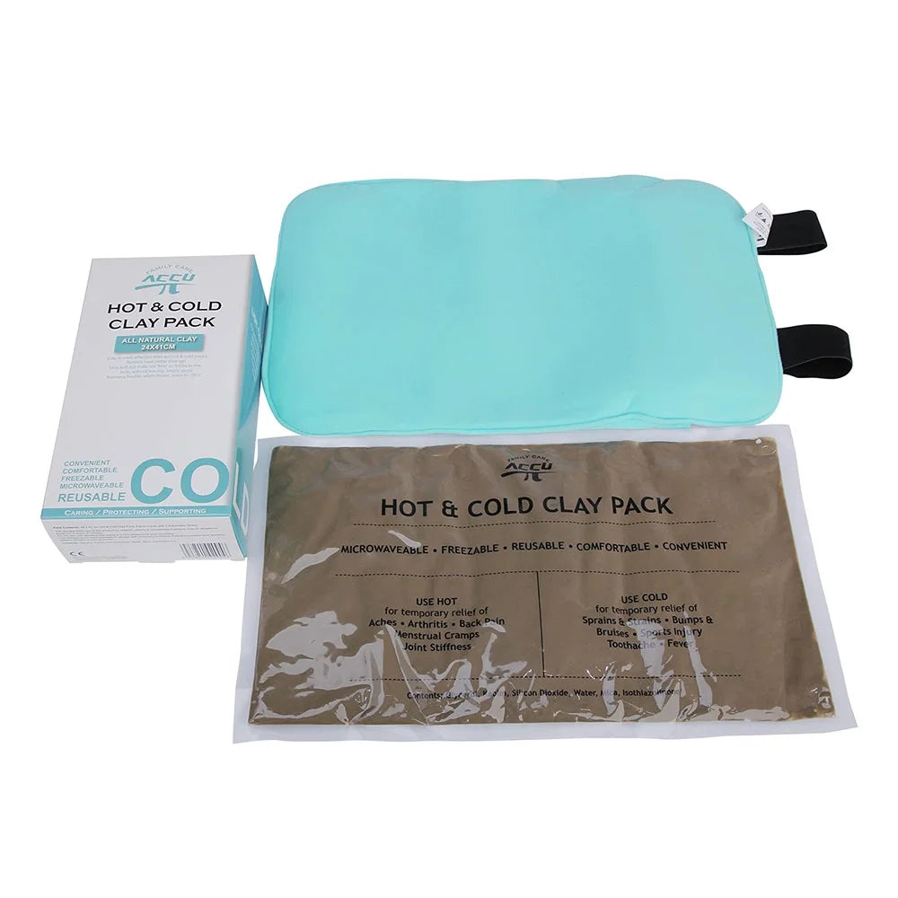 Clay Ice Pack,Cold and Warm Reusable Pack with Strap for Back Neck Shoulder Knee Ankles