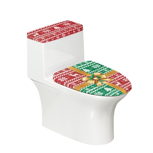 Christmas Toilet Lid and Tank Cover Set for Bathroom Decor Q334993