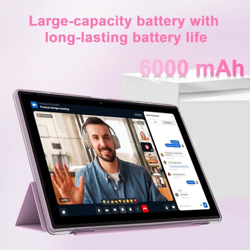 Tablet 10 Inch, 18GB RAM 128GB ROM, 2 in 1 with Keyboard Mouse Stylus K7381