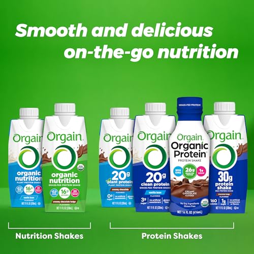 Organic Nutritional Protein Shake, Creamy Chocolate Fudge, 16g Whey Protein, 11 Fl Oz (12 Pack) H19601