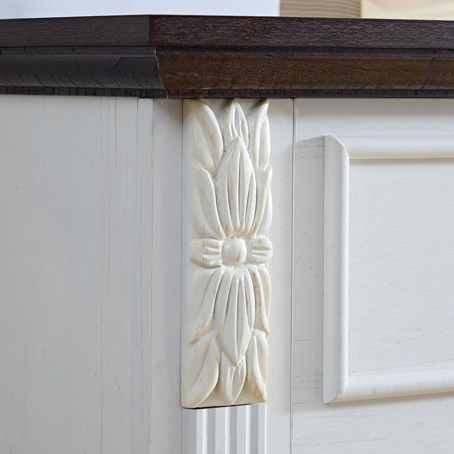 Carved Pilasters Electric Fireplace with Mantel, Freestanding Heater Y63920