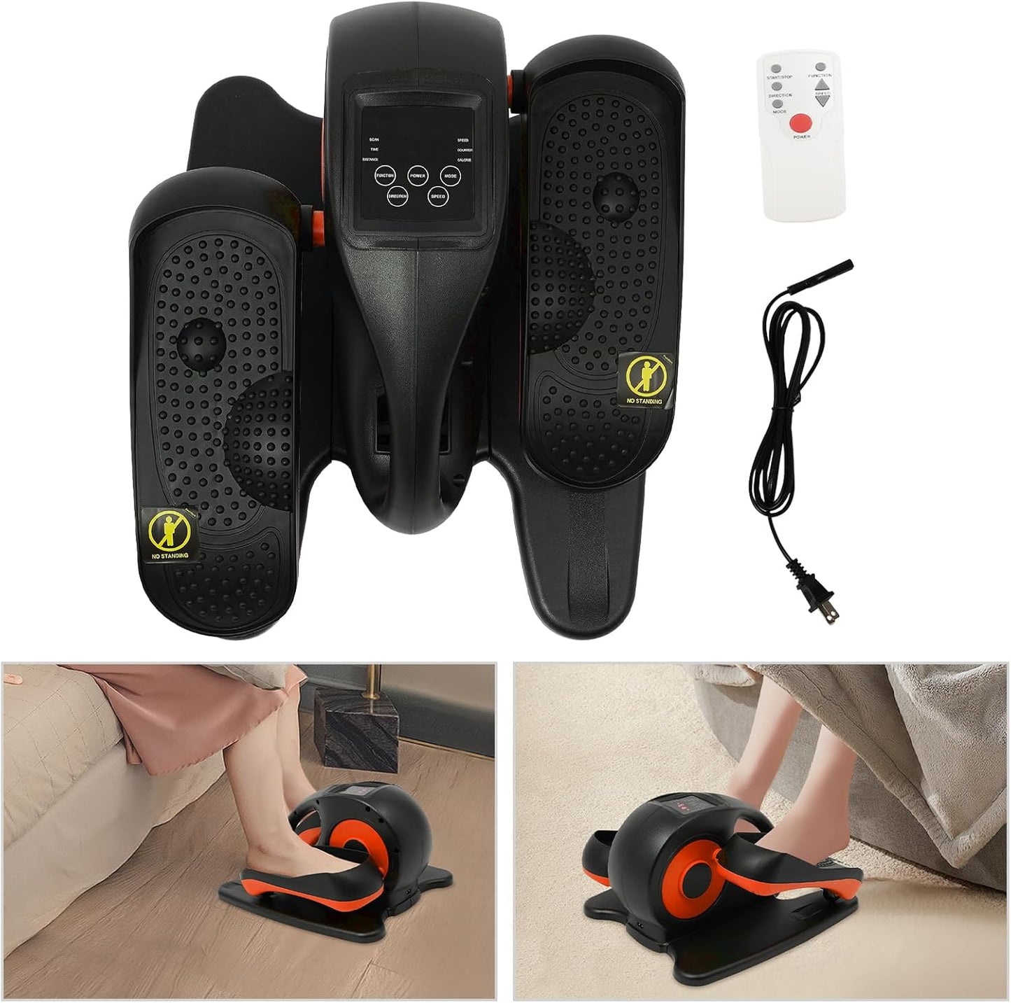 Under Desk Elliptical Machine, Seated Pedal Exerciser with Remote Control N1508