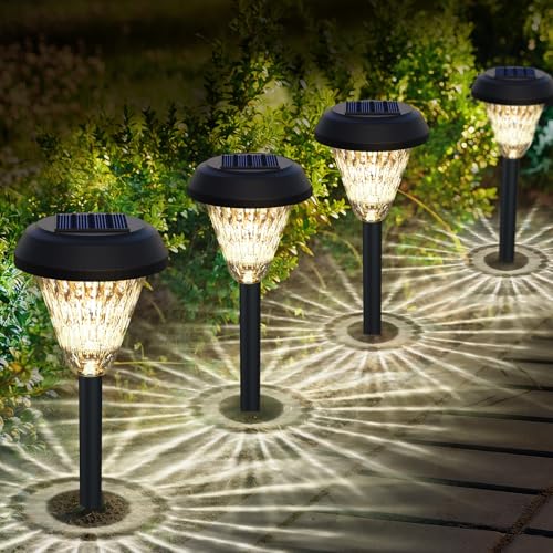 6 Pack Solar Pathway Lights Outdoor Christmas Decorations, Waterproof Candy Cane for Yard Walkway S64243