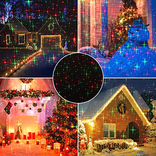 Christmas Projector Lights Outdoor Red Green Starry Waterproof Plug in T272869