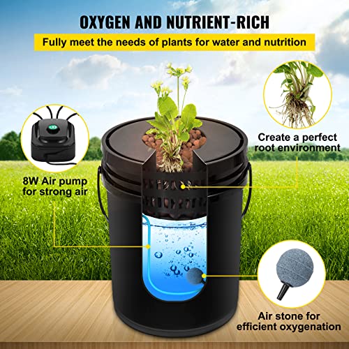 RDWC Hydroponics Grow System with Top Drip, Air Pump and Water Level Device C162