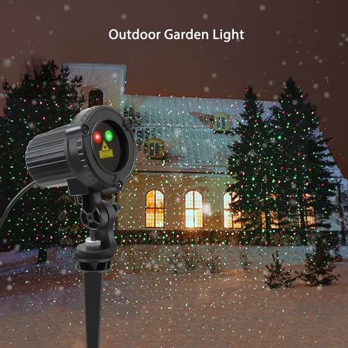 Laser Christmas Projector Lights Outdoor, Red and Green Stars, IP65 Waterproof H73494