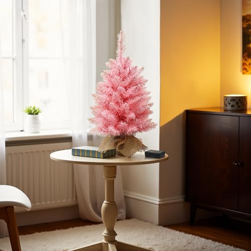 2ft Pre Lit Artificial Mini Christmas Tree with 50 LED Warm Lights L2578