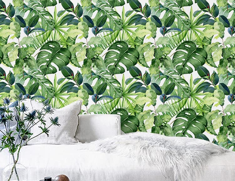 Tropical Palm Leaves Peel and Stick Wallpaper Removable H241043
