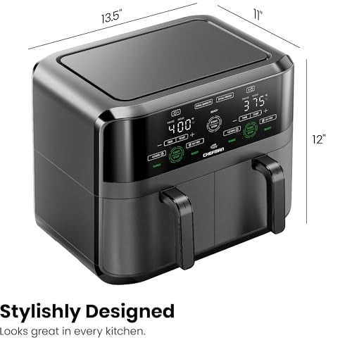 6 Quart Dual Basket Air Fryer with Digital Touchscreen D53063
