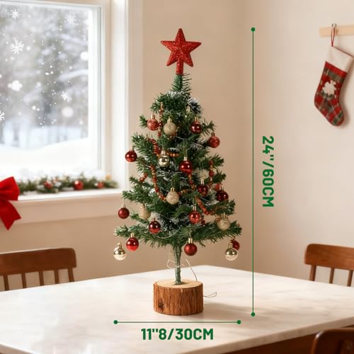 Tabletop Christmas Tree with Lights, 2FT, Remote Control Q84465