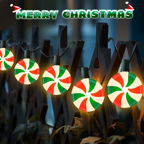 Unicorn Christmas Lollipop Pathway Lights, 10 LED Peppermint String Lights with Stakes M138626
