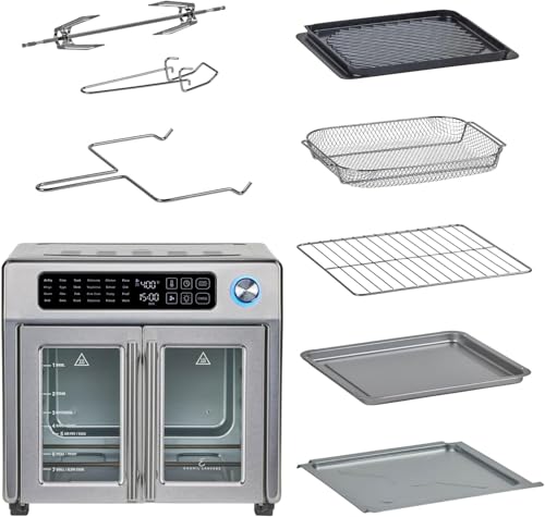 Extra Large French Door Air Fryer Toaster Oven Combo, 26QT Capacity, Stainless Steel P863569