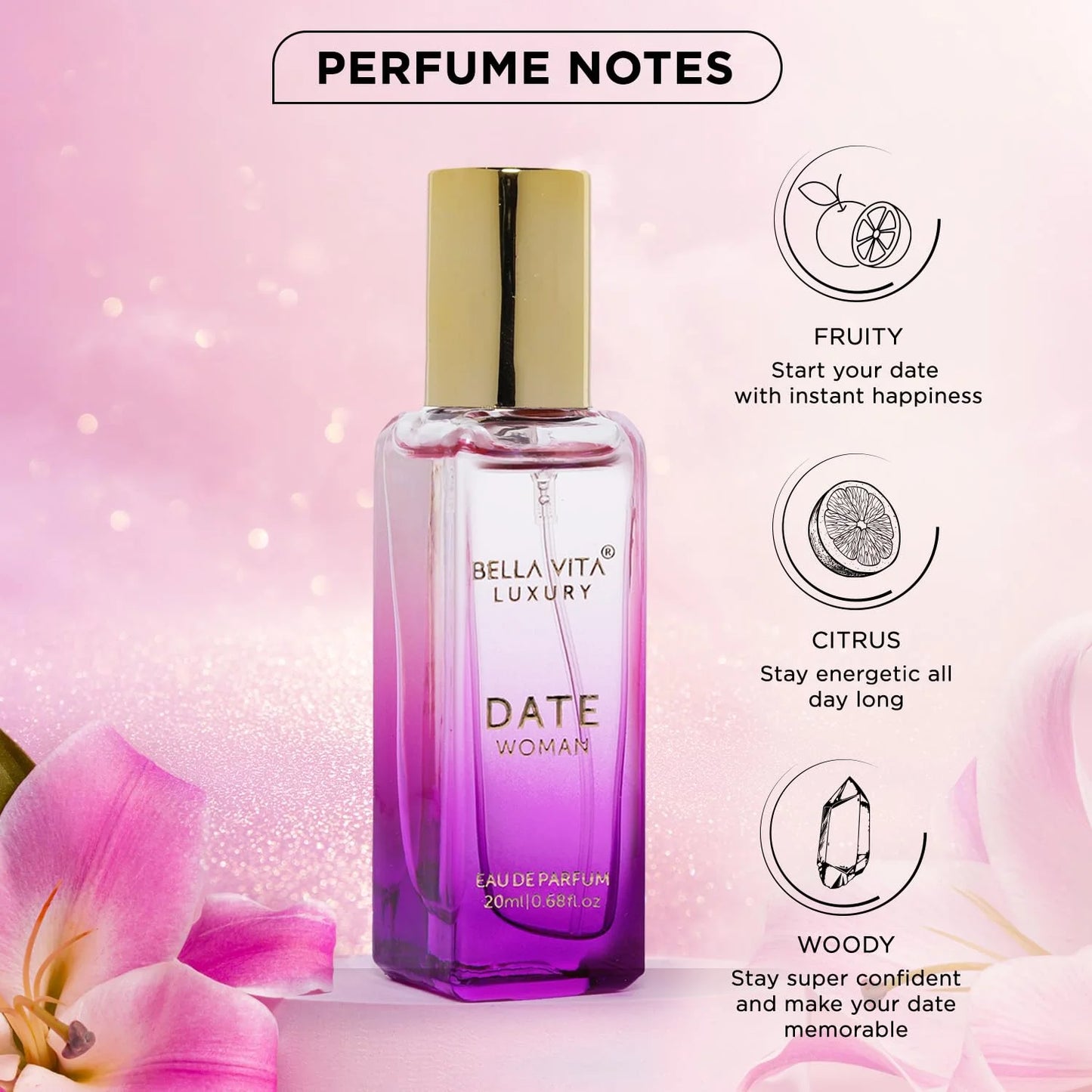 Luxury Date Eau De Parfum for Women, Fruity & Spicy, 20ml G253