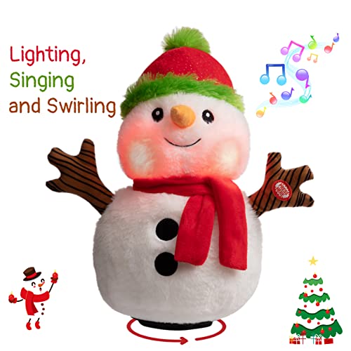 Animated Christmas Snowman Plush with LED Lights Musical Toy K182254