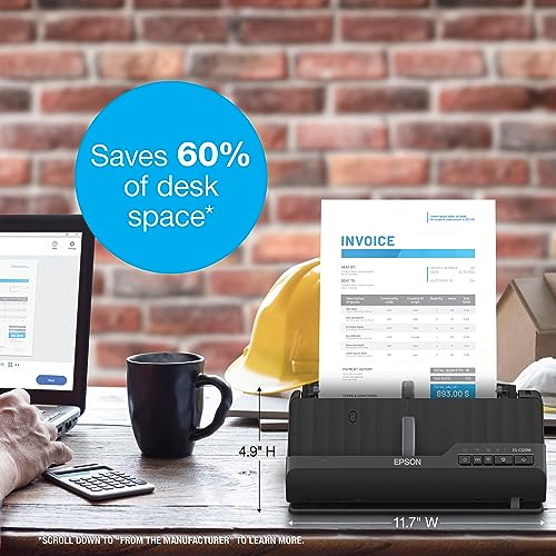 Wireless Compact Desktop Document Scanner with Auto Document Feeder B4143
