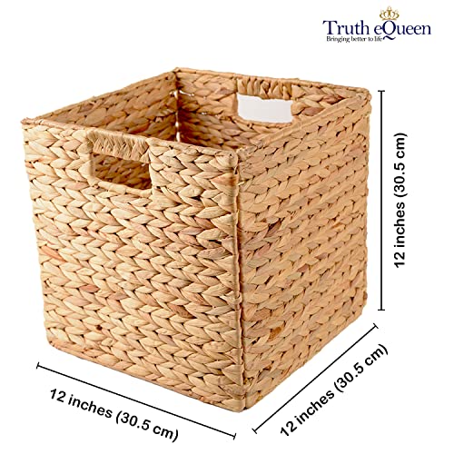 Wicker Storage Baskets for Shelves, 12x12x12 In, 6Pcs U7792