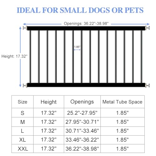 Small Dog Gate for Stairs, Doorways, Pressure Mount, White I398