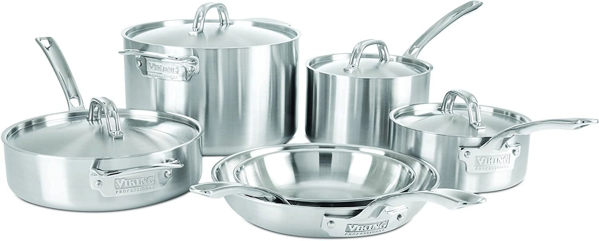 durable Viking Professional 5-Ply Stainless Steel Cookware Set  10 Piece