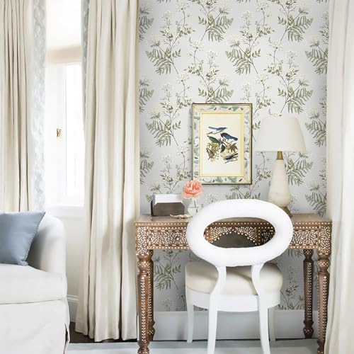 Peel and Stick Wallpaper Beige Removable Forest Tree Leaves Self Adhesive Contact Paper O4554