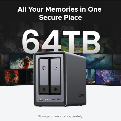 2-Bay Desktop NAS, Intel N100, 8GB DDR5 RAM, 2.5GbE, Diskless M69656