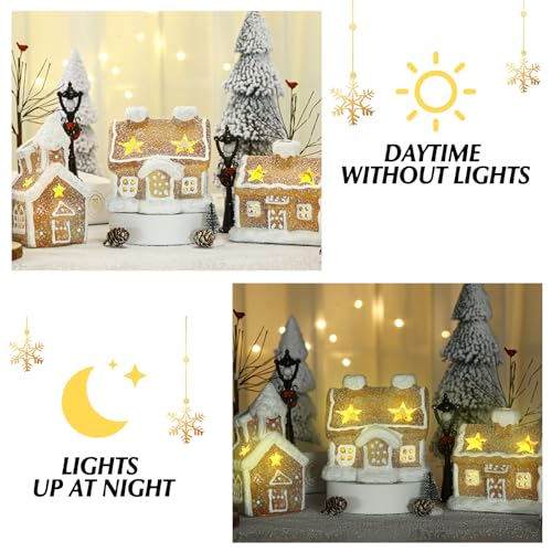 LED Christmas Gingerbread Village Set with Houses and Trees X912