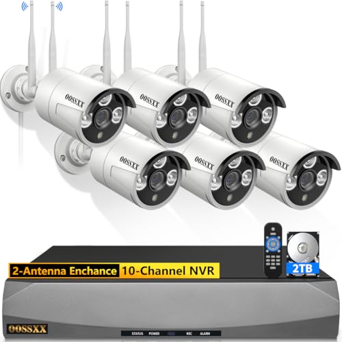 Wireless Security Camera System with 2TB Hard Drive, 4 Cameras, Night Vision Y851678