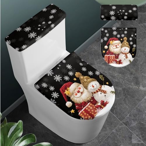 Christmas Toilet Lid and Tank Cover Set for Bathroom Decor Q334993