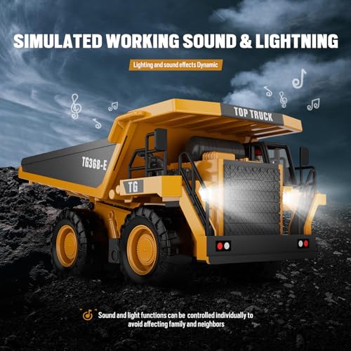 Remote Control Excavator Construction Toy for Boys, 11CH with Metal Shovel and Lights N4221